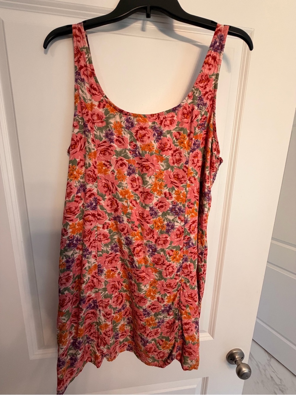 American Eagle Floral Scoop Neck Tank Top - Pink Multi